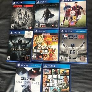 8 PS4 Games all work. Games are for PlayStation 4
